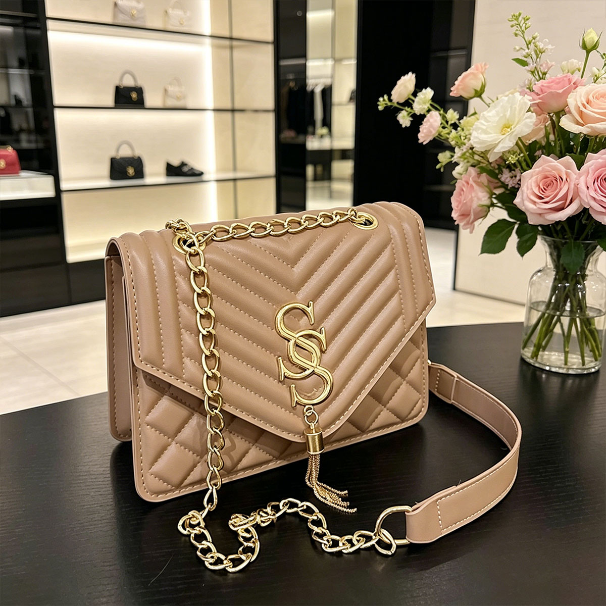 Luxury Quilted Bags - Borsa a Tracolla Elegante e Lussuosa