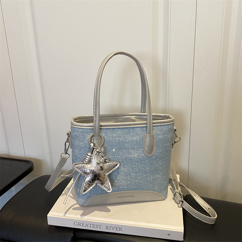 Borsa Shopper in Denim con Tra - Luxury Bags Denim recensione e prezzo