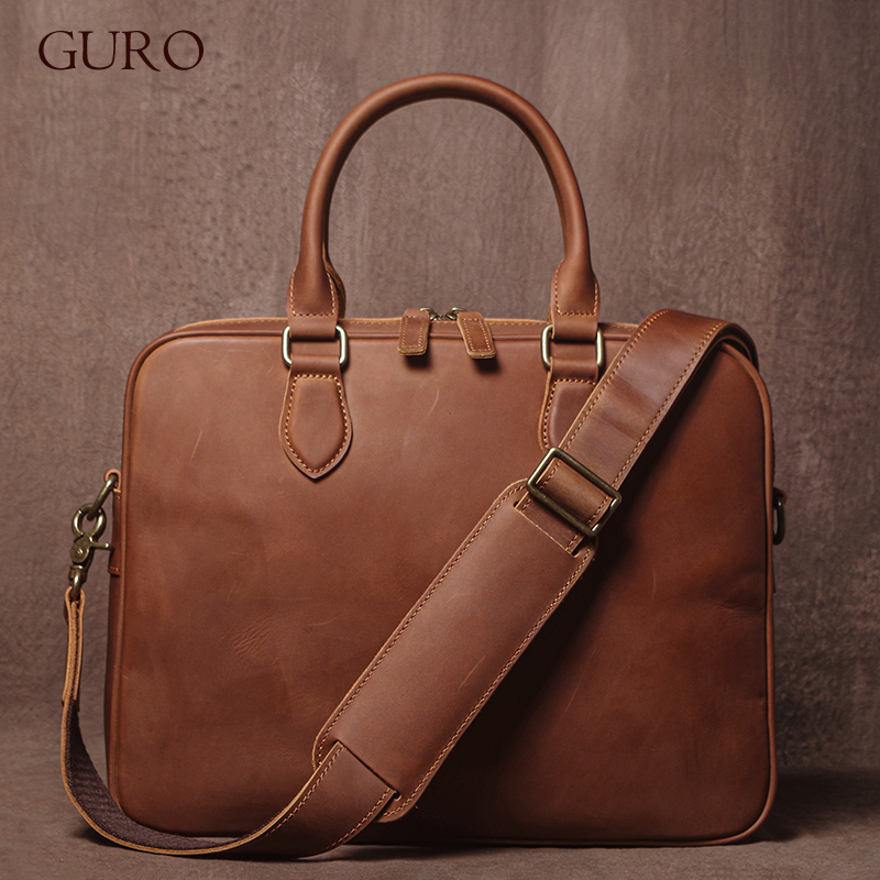 GURO Uomo Crazy Horse Valigett - Luxury Bags Laptop recensione e prezzo